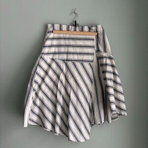 Who What Wear Striped Asymmetrical Skirt_Grey and White_Women’s Size 14